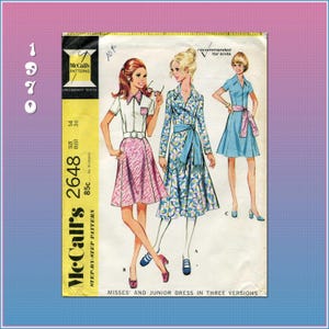 1970s McCall&#39;s Dress Sewing Pattern: Misses Size 14, Bust 36&quot; (Uncut, Factory Folds)