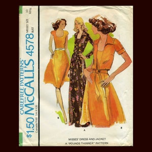 1970s McCall&#39;s 4578 Dress & Jacket Sewing Pattern - Bust 32.5