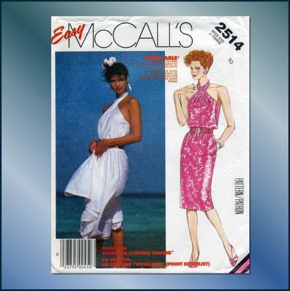 1980s Halter Dress Sewing Pattern: Mccall's 2514 Bust 32.5" - Etsy