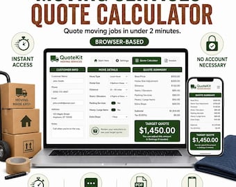Moving Service Estimate Calculator & Quote Tool