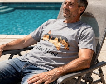 Camiseta con ilustración de perro durmiendo / Camiseta con estampado de perro cansado