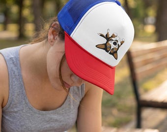 Gorra de camionero/gorra para perros con bordado de Corgi juguetón