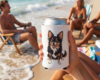 Enfriador de latas Happy Chihuahua / Gráfico Woof, accesorio para amantes de los perros
