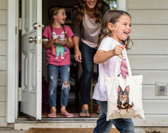 Chihuahua Tote Bag | Tri-Color Dog Mom Gift with Hand-Drawn Illustration
