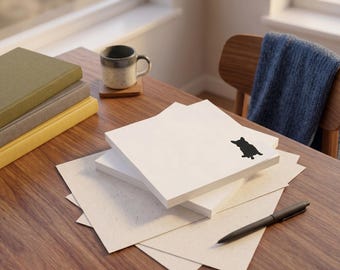 Bloc de notas adhesivas con silueta de Corgi / Accesorio de escritorio con diseño de perro juguetón (Post-it® Notes)