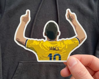 James Rodriguez Sticker, Soccer Championship Sticker, Kiss-cut Sticker, Logo Vinyl Stickers