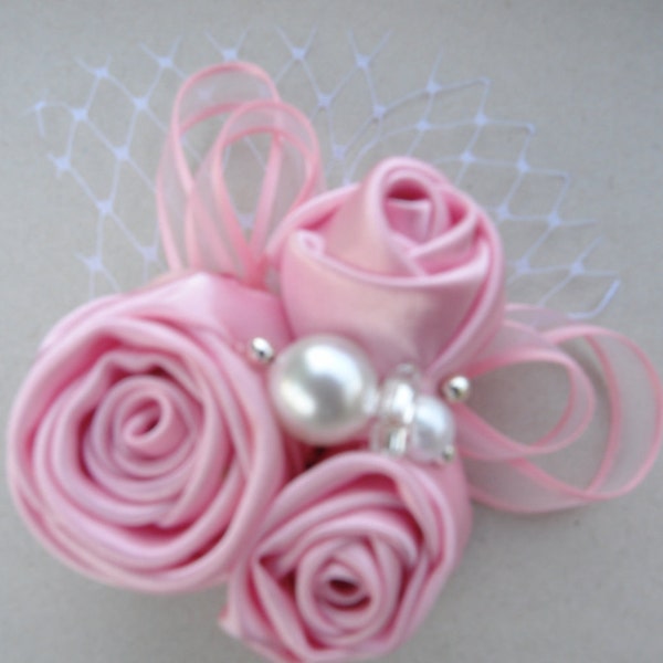 Flower Clip- Vintage Inspired Headpiece- Flower Girl Fascinator-All ages Headband Photo Prop