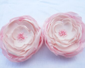 Blush Pink Flower Clips Flower Headband bridal hair accessory-baby Flower Headband