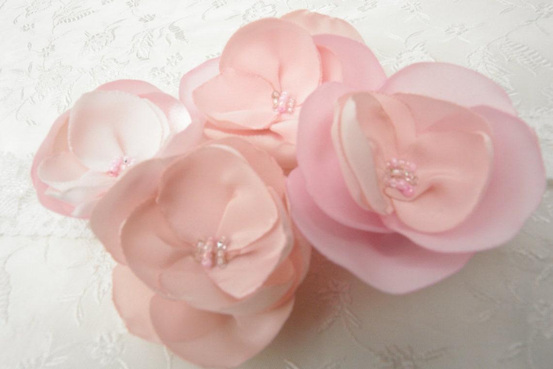 Blush Pink Bridal Flower Brooch OR Hair Pin Bridal Flower Hair Etsy