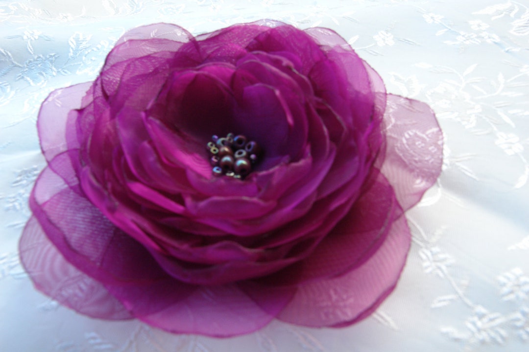 Plum Flower Clip Hair Fascinator Bridal Headpiece Wedding Hair ...