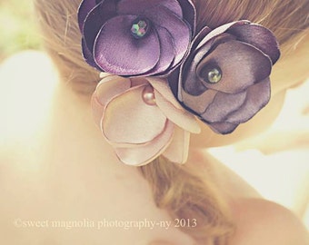 Hair clip-Adorable Petite Flower Pin Headband-All ages Photo Prop Flower bobby pin Flower headband