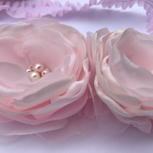 Blush Pink Flower Clips Flower Headband bridal hair accessory-baby Flower Headband