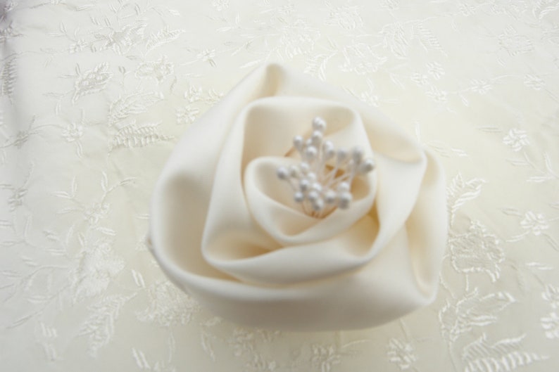 Ivory Wedding Flower Hair Clip White Bridal Flower Etsy