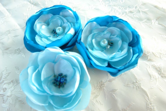 Aqua flower hair clip discount