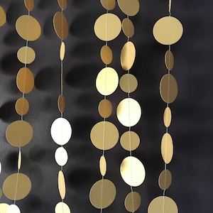 Metallic Gold Circle Garland - Gold Decor, Gold Garland, Gold Decorations, Gold Birthday Garland, Gold Wedding Garland