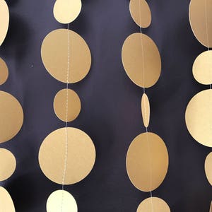 Metallic Gold Circle Garland Gold Decor, Gold Garland, Gold Decorations, Gold Birthday Garland, Gold Wedding Garland image 1