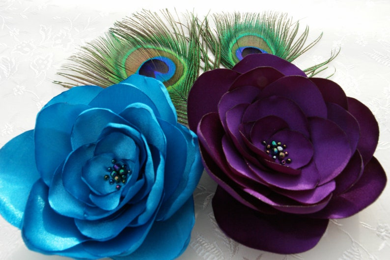 Bridal Peacock Feather Sash Hair Accessories, Peacock Fascinator, Bridal Hair Accessories, Something Lime Purple Turquoise image 5