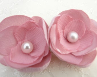 Adorable Petite Dusty Pink Flower Pin Headband-All ages Photo Prop