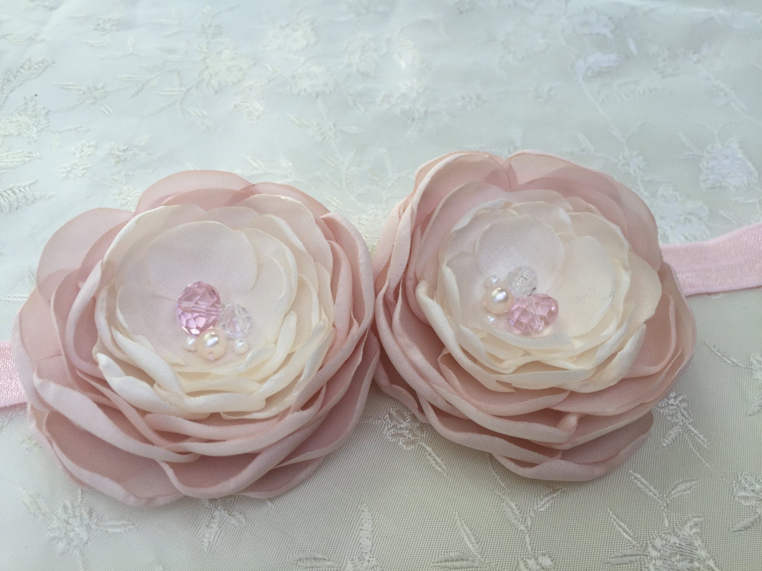 Sweet Vintage Inspired Soft Pink Color Bridal Flower Clips | Etsy