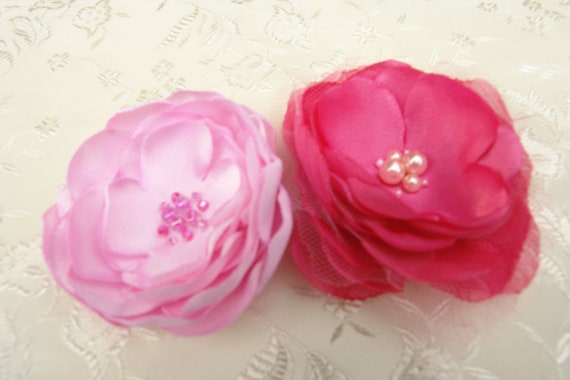 Pince à cheveux - Fleur rose bonbon – La p'tite griffe