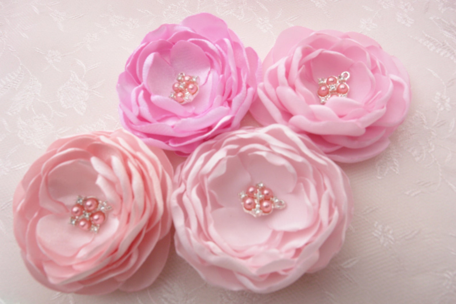 Sweet Pink Flower Hair Clipspink Flower Fascinatorpink Etsy