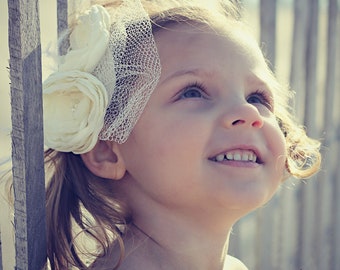 Ivory Bridal Flower-Hair Clip duo-Wedding Hair Accessories-Flower Fascinator-ivory bridal fascinator-Bridal Headpiece