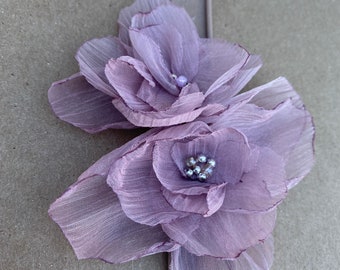 Victorian Lilac Flower Clip Hair Fascinator Bridal Headpiece Wedding Hair Accessories Bridesmaid Gift  Clip Bridal Hair Accessory Brooch