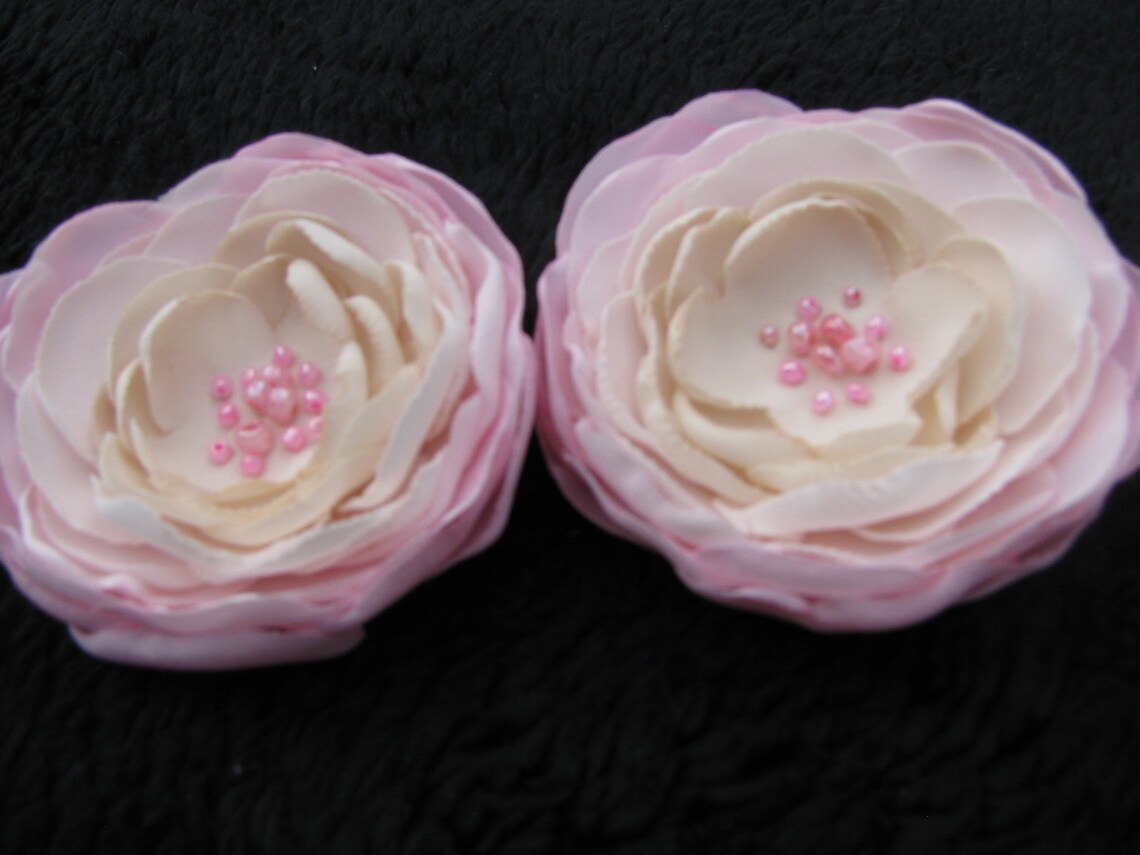 Blush Pink Flower Clips Flower Headband Bridal Hair Etsy