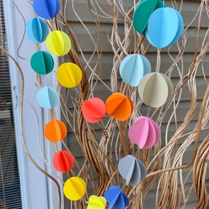 Pom Pom Paper Garland - 3D Garland - Party Decor - Paper Decoration - Birthday Decoration - Choose Your Length