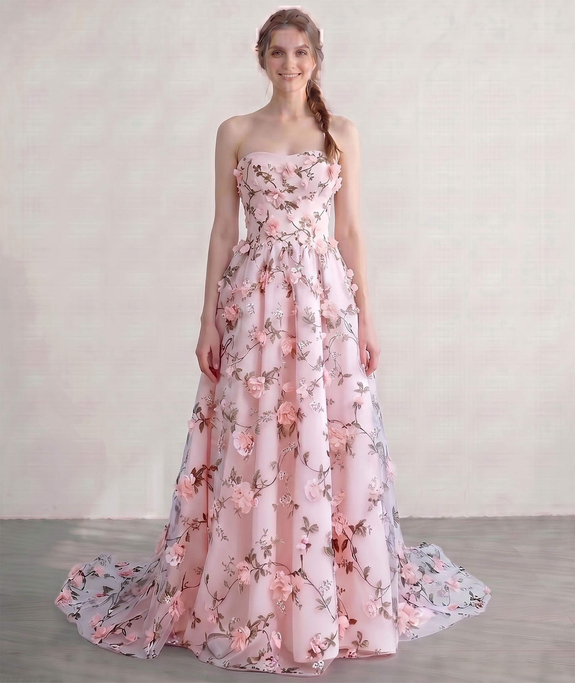 Satin Pink Strapless Dress - Etsy Canada Satin Pink Strapless Dress - Etsy Canada