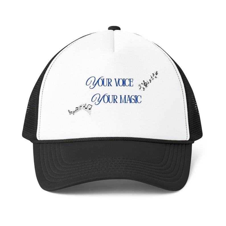Music Notes Trucker Cap | Your Voice Your Magic Typography Hat image 6