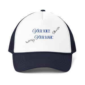Music Notes Trucker Cap | Your Voice Your Magic Typography Hat image 5