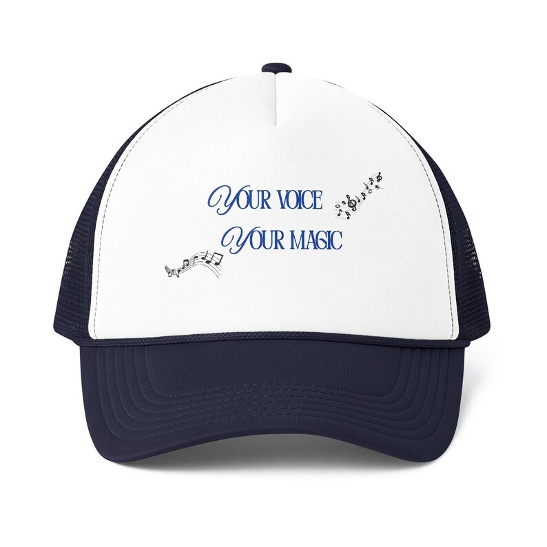 Music Notes Trucker Cap | Your Voice Your Magic Typography Hat image 5