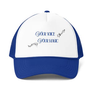 Music Notes Trucker Cap | Your Voice Your Magic Typography Hat image 2