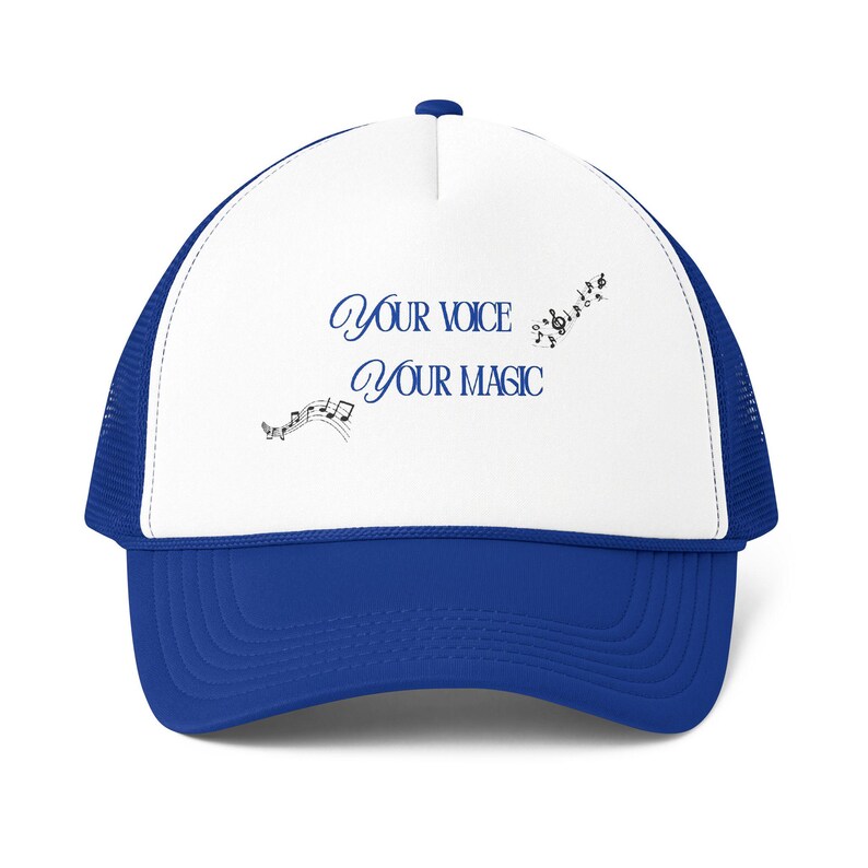 Music Notes Trucker Cap | Your Voice Your Magic Typography Hat image 2