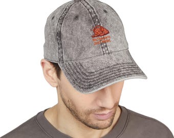 Orange Lobster Embroidered Cap | Vintage Washed Baseball Hat