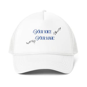 Music Notes Trucker Cap | Your Voice Your Magic Typography Hat image 3