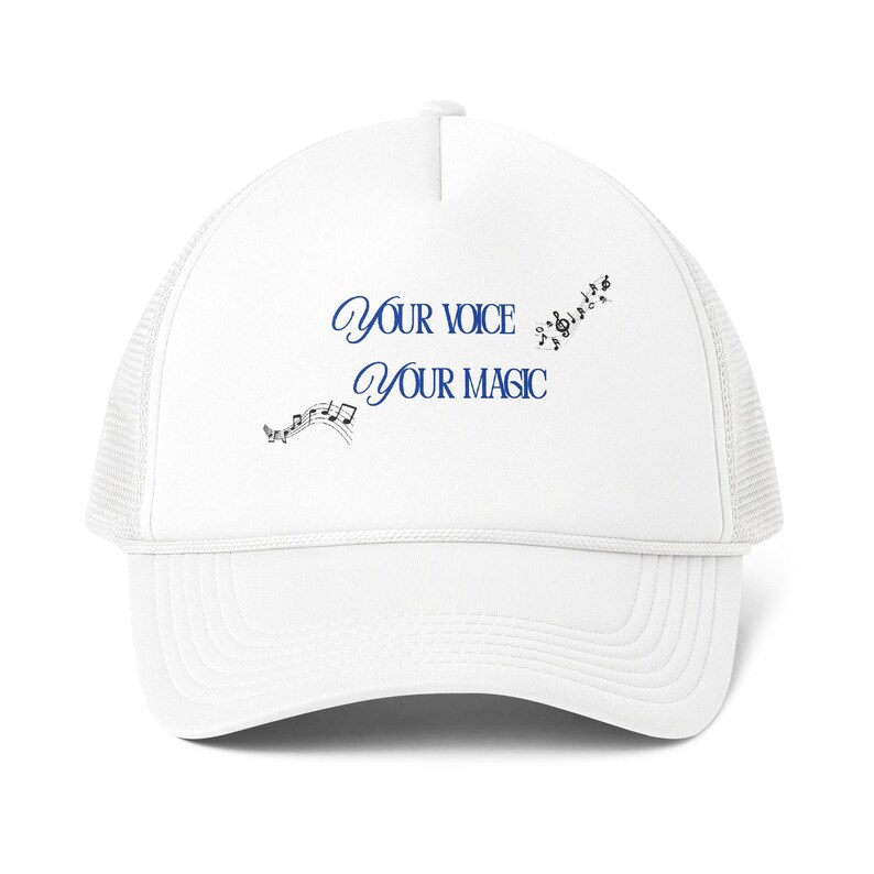 Music Notes Trucker Cap | Your Voice Your Magic Typography Hat image 3