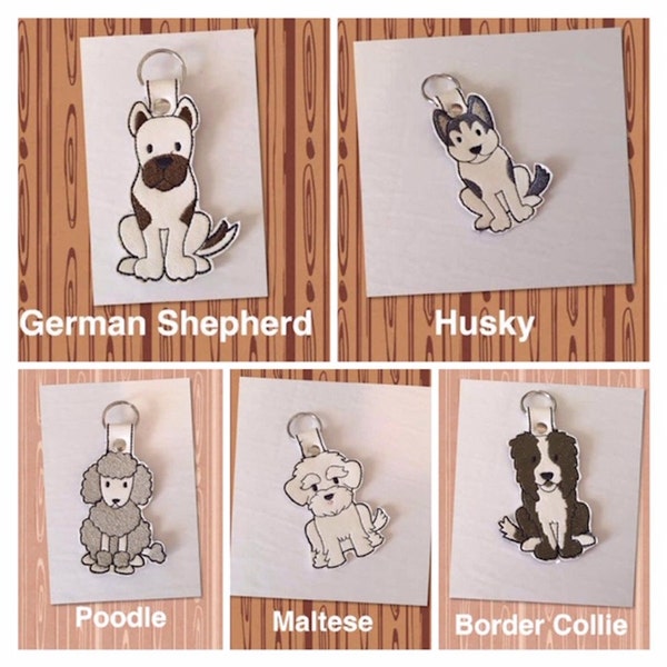 Hunderasse Schlüsselanhänger, Border Collie, Deutscher Schäferhund, Husky, Malteser, Pudel, Versandfertig, SewniqBoutiq