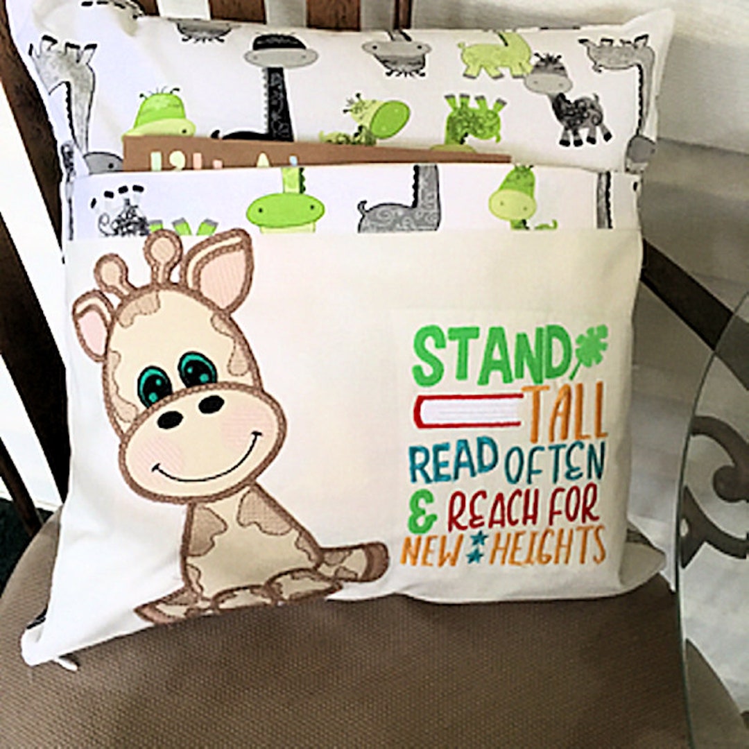Giraffe Reading Pillowreading Pillow Sewniqboutiq Etsy