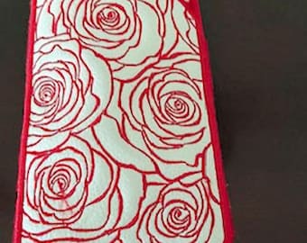 Lady in Roses Eyeglass Case, Accessories, Ready To Ship, Handmade,SewniqBoutiq