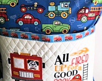 All Fired Up Reading Pillow, Storytime, SewniqBoutiq, School, bedtime,