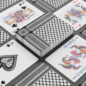 Keffiyeh Print Ace of Spades Poker Playing Cards deck | Black & White Keffiyeh Design