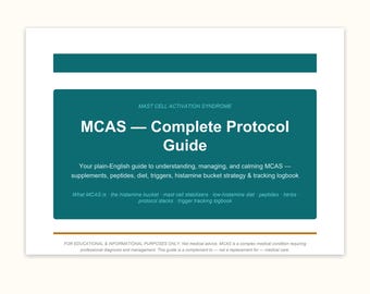 Peptide Protocol Guide — Mast Cell & Histamine Wellness | KPV BPc-157 LL-37 | Research Reference + Excel Logbook | Instant PDF