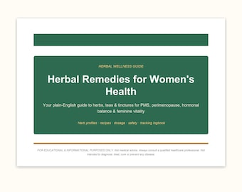 Herbal Wellness Guide — Women's Health | Chasteberry Red Raspberry Shatavari | Cycle, Hormone & Vitality Reference | Instant PDF