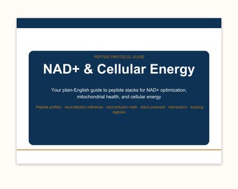 Peptide Protocol Guide — NAD+ & Cellular Energy | MOTS-c 5-Amino-1MQ | Research Reference + Excel Logbook | Instant PDF