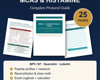 Guide du protocole d'intolérance à l'histamine dans le syndrome d'activation mastocytaire (MCAS) | Tableau de référence des peptides (PDF)