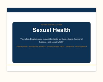 Peptide Protocol Guide — Sexual Health & Libido | PT-141 Kisspeptin | Research Reference + Excel Logbook | Instant PDF