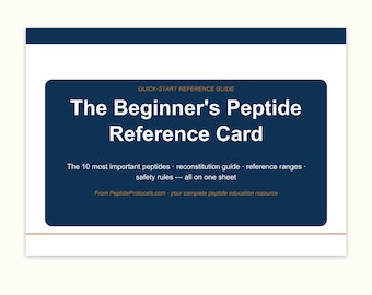 Starter Peptide Reference Card | 10 Peptides + Reconstitution Math + Safety Rules | Instant PDF