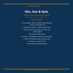 Skin Hair Nails Peptide Protocol Guide | GHK-Cu BPC-157 Matrixyl Reference (PDF) image 3